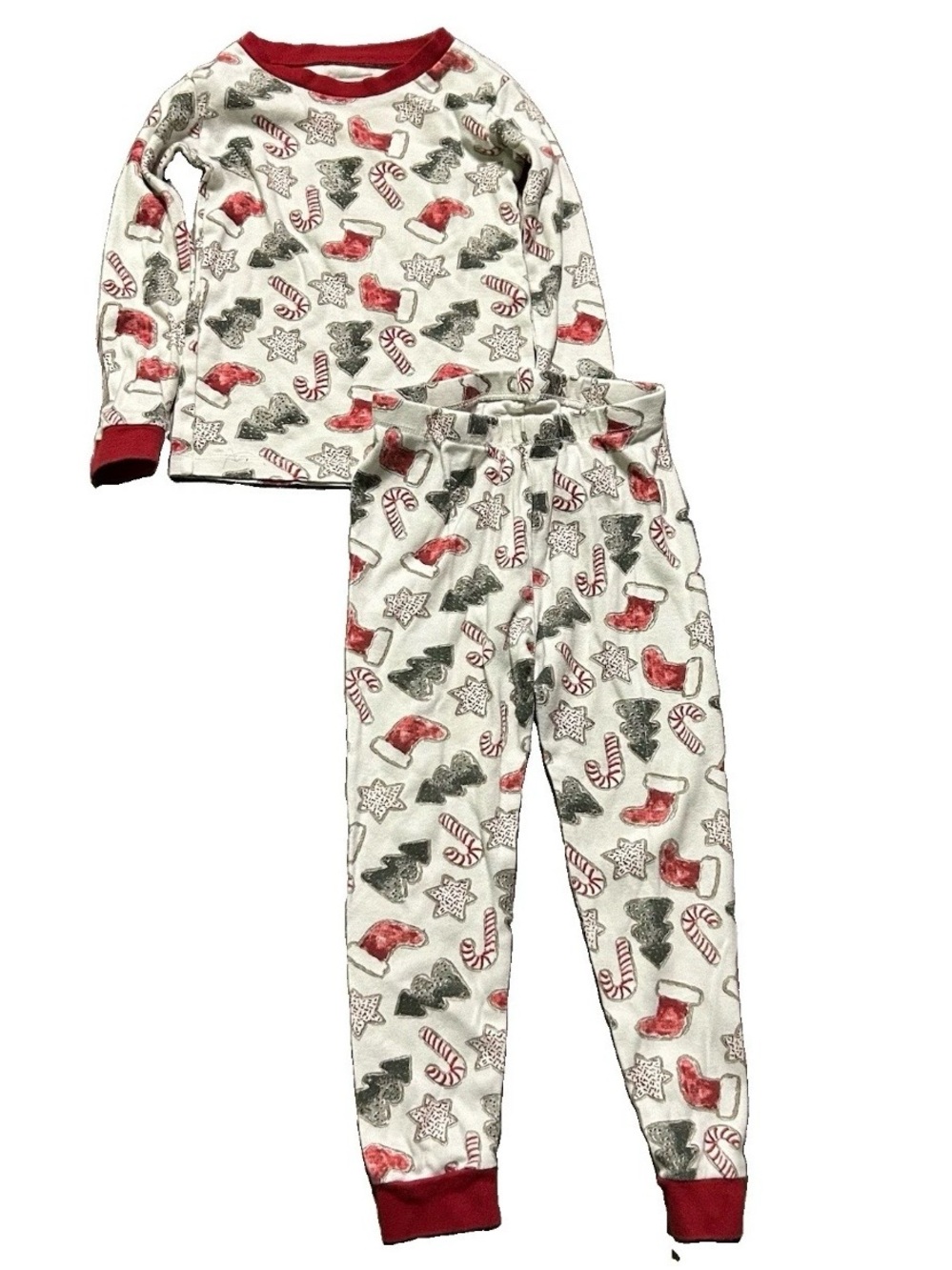 Burt’s Bees Kids Christmas Pajama Set Size 4T Stockings Cookies